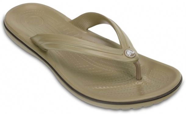 Slapi Crocs Crocband Flip Maro - Khaki - Image 3