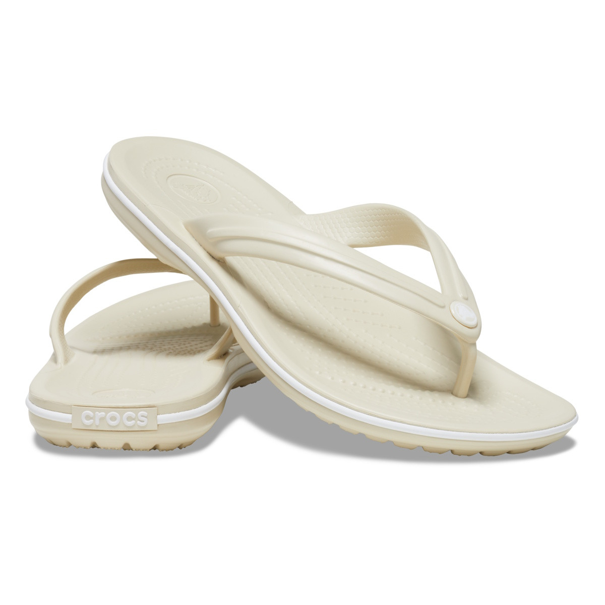 Slapi Crocs Crocband Flip Bej - Bone - Image 4