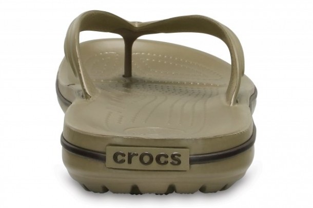 Slapi Crocs Crocband Flip Maro - Khaki - Image 5
