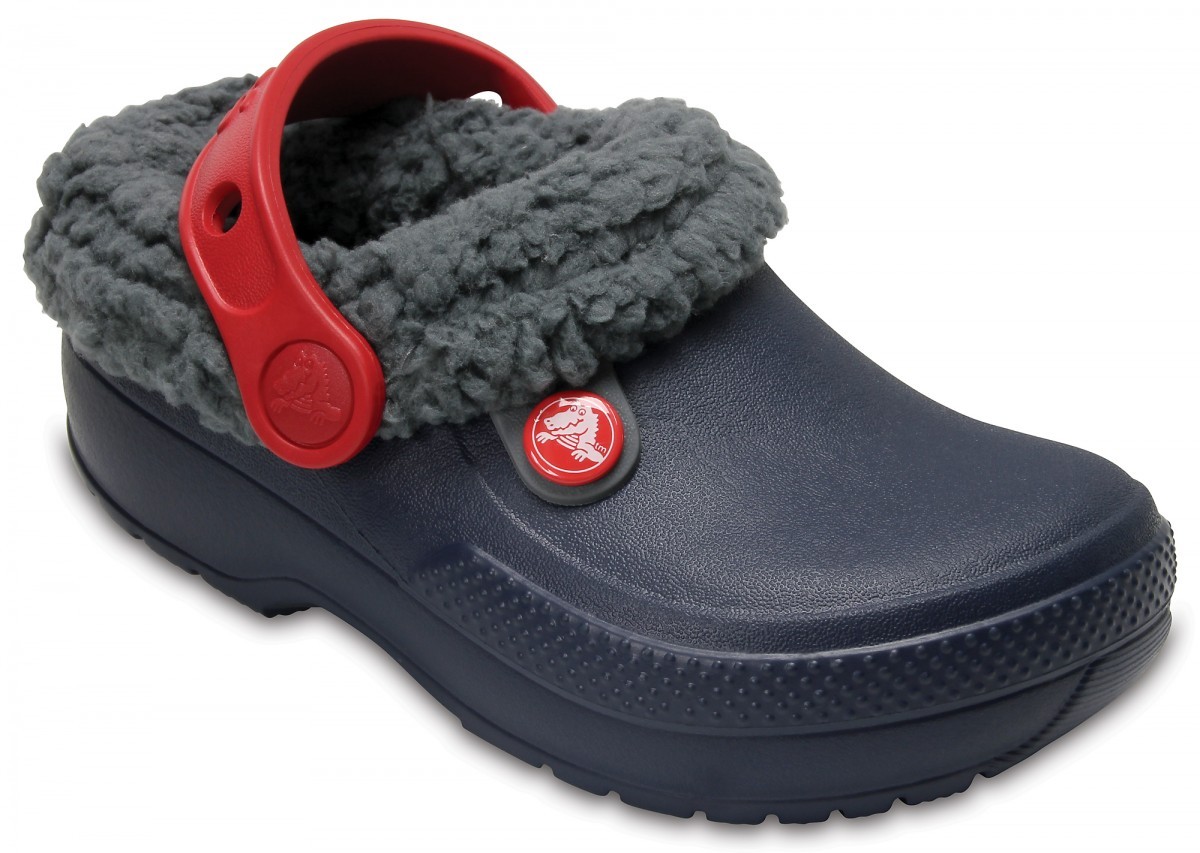 Saboti Crocs Kids' Classic Blitzen III Lined Clog Albastru - Navy/Slate Grey - Image 2