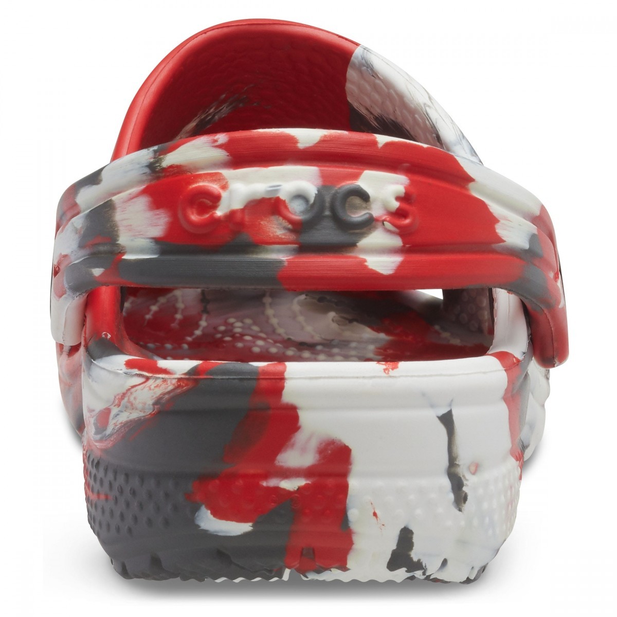 Saboți Crocs Kids' Classic Marbled Clog Roșu - Flame/White - Image 5