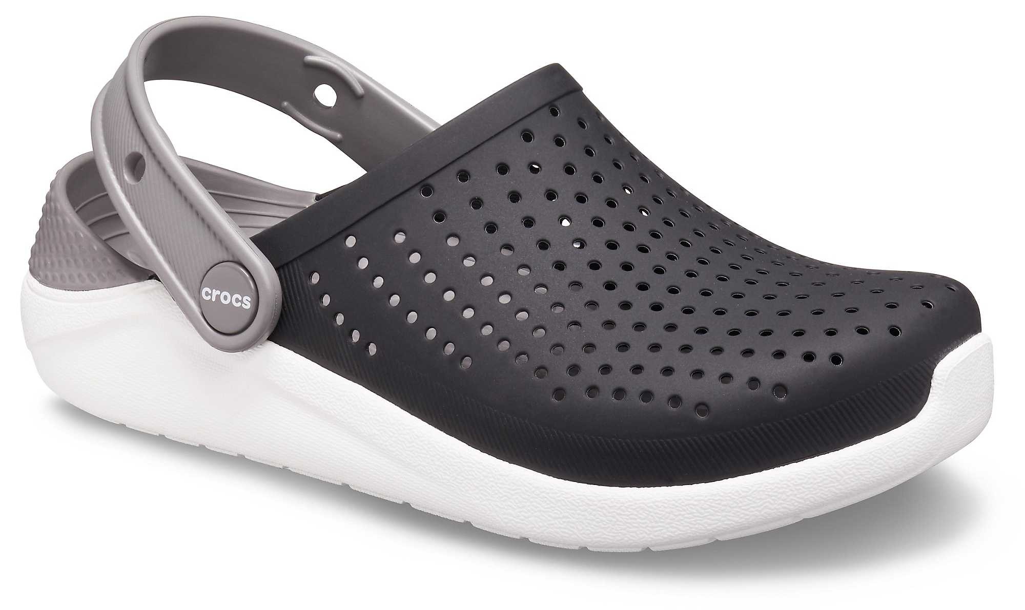 Saboti Crocs Kids' LiteRide Clog Negru - Black/White - Image 2