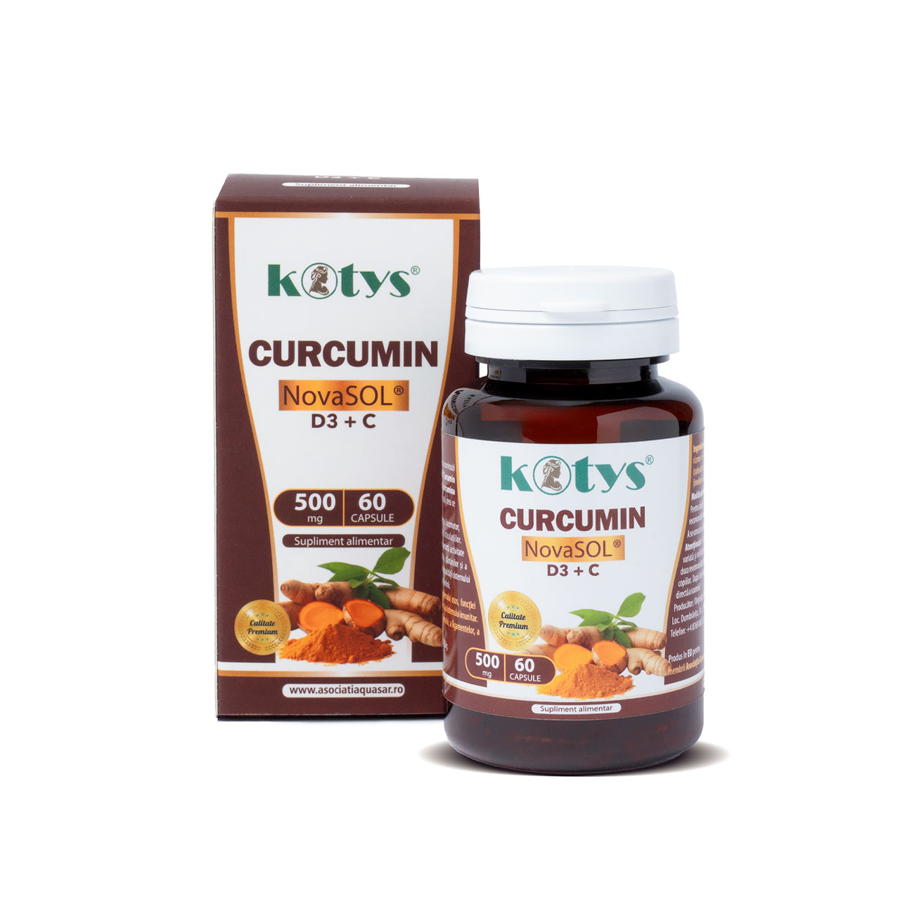 Curcumin Novasol D3+C, 500mg, 60 cps, Kotys - Image 2