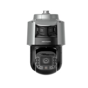Camera exterior IP Speed Dome PTZ cu lentila tripla si iluminare duala Hikvision Darkfighter TandemVu DS-2SF8C442MXG1-ELWY/26, 4 MP, 2.8 mm – 6-252 mm, IR/lumina alba 300/30 m, auto-tracking, difuzor, zoom optic 42X, slot card, PoE