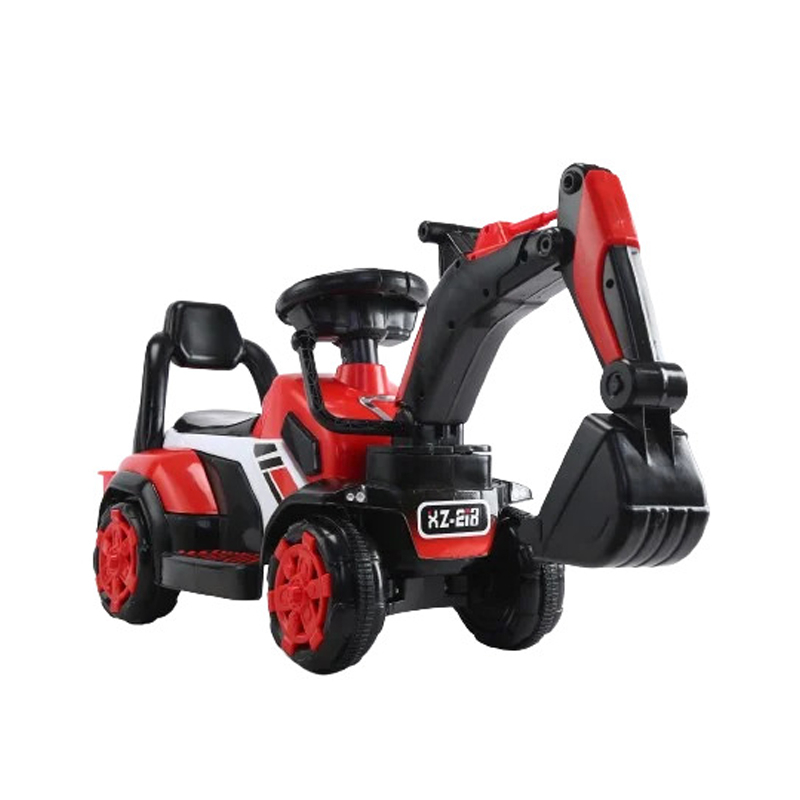 Excavator pentru copii Kinderplay, tip premergator, 18-36 luni, incarcator manual, echipare standard, rosu