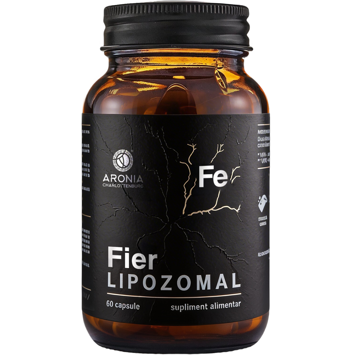 Fier Lipozomal la 25mg — 60 capsule cu capacitate de absorbție de peste 99% în organism