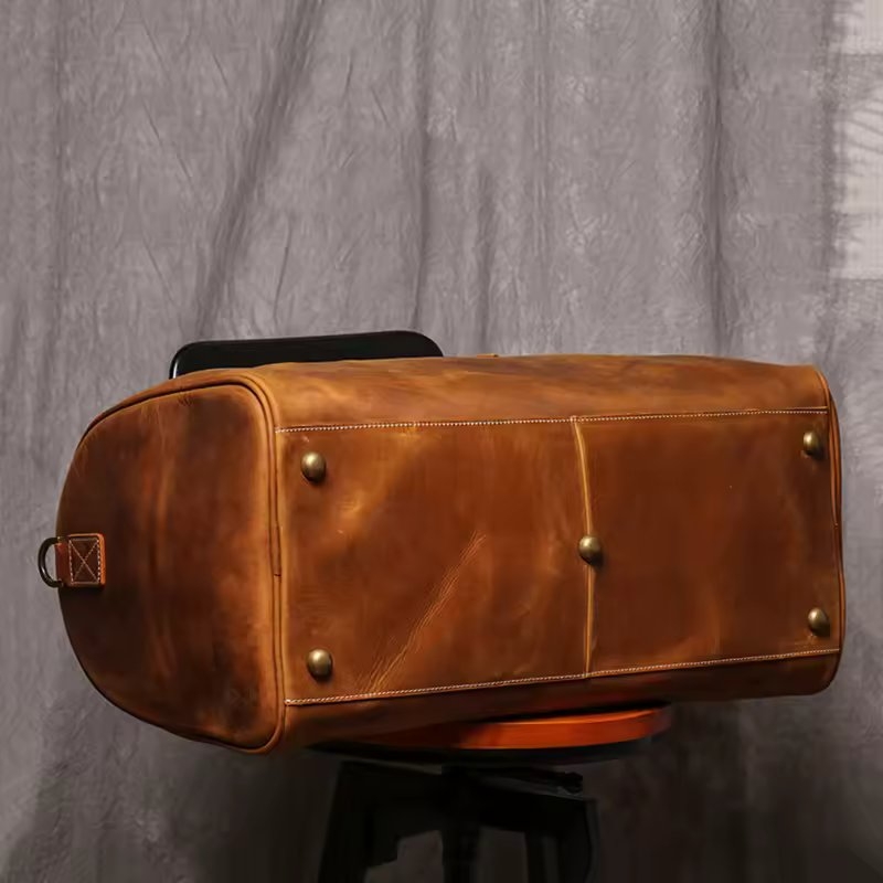 Geanta de calatorie unisex, Evren GT3302, piele naturala, Maro inchis - Image 6