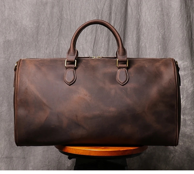 Geanta de calatorie unisex, Evren GT3302, piele naturala, Maro inchis - Image 2