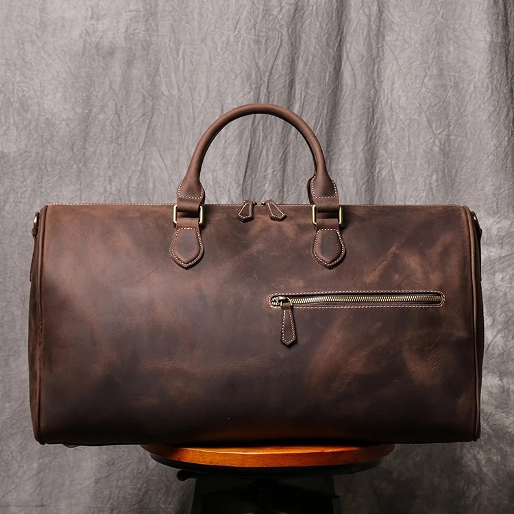 Geanta de calatorie unisex, Evren GT3302, piele naturala, Maro inchis - Image 3