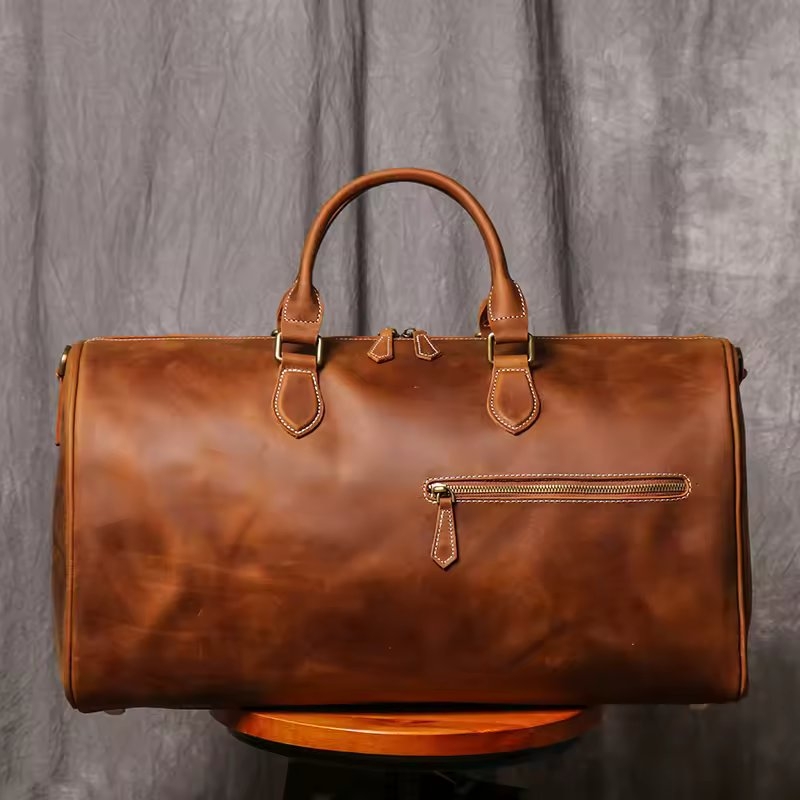 Geanta de calatorie unisex, Evren GT3303, piele naturala, Maro - Image 2