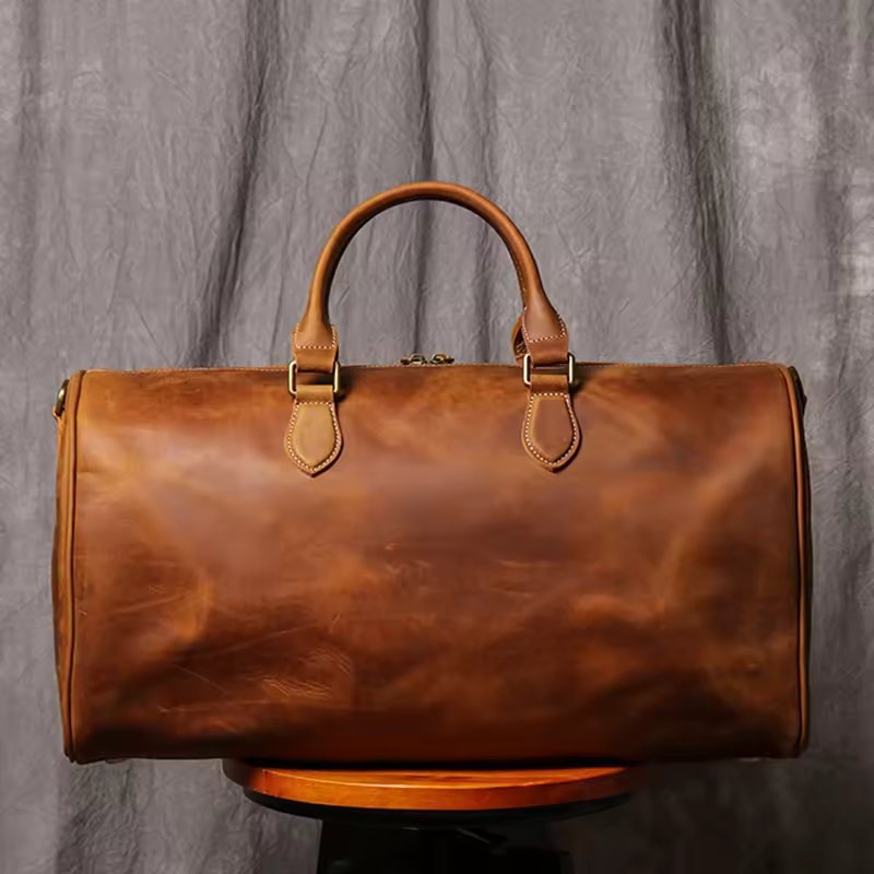 Geanta de calatorie unisex, Evren GT3303, piele naturala, Maro - Image 3