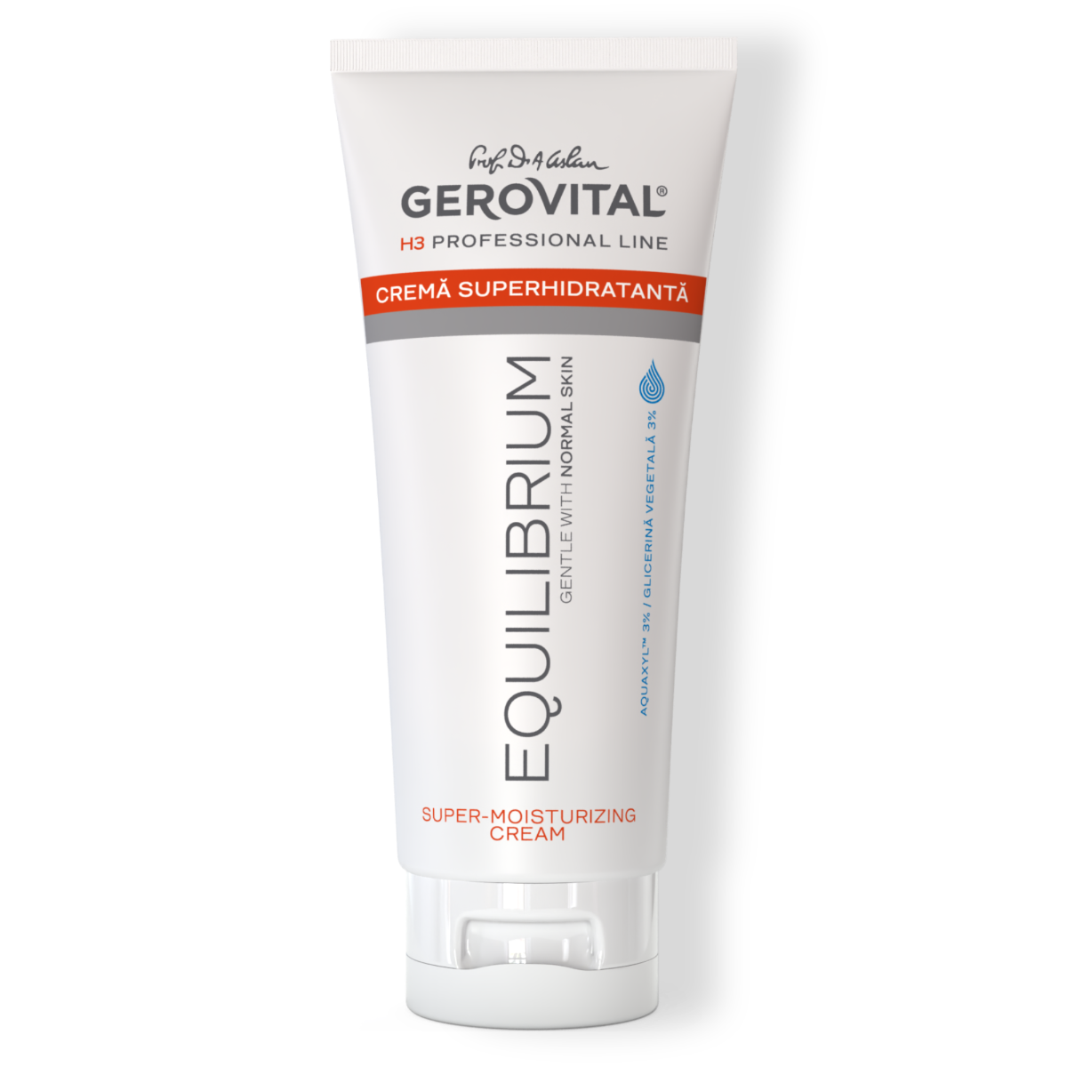 Cremă Superhidratantă Pentru Față și Decolteu Cu Aquaxyl și Glicerină, Gerovital H3 Equilibrium, 200 Ml