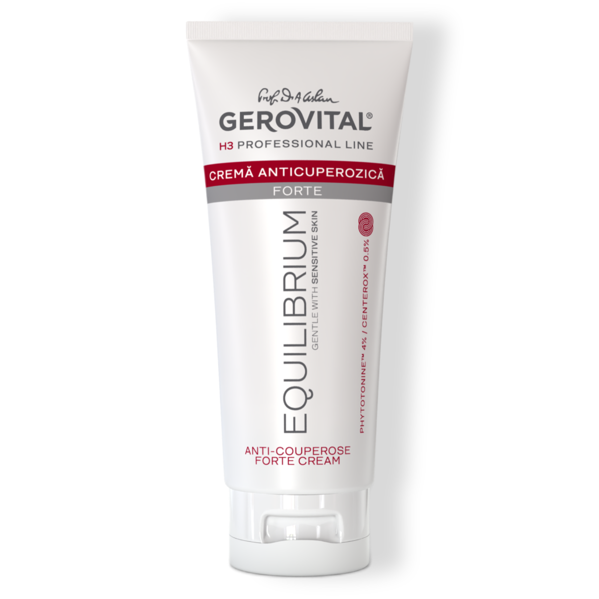 Cremă Anticuperozică Forte Pentru Ten Sensibil, Calmează și Maschează Roșeața, Gerovital H3 Equilibrium, 100 Ml