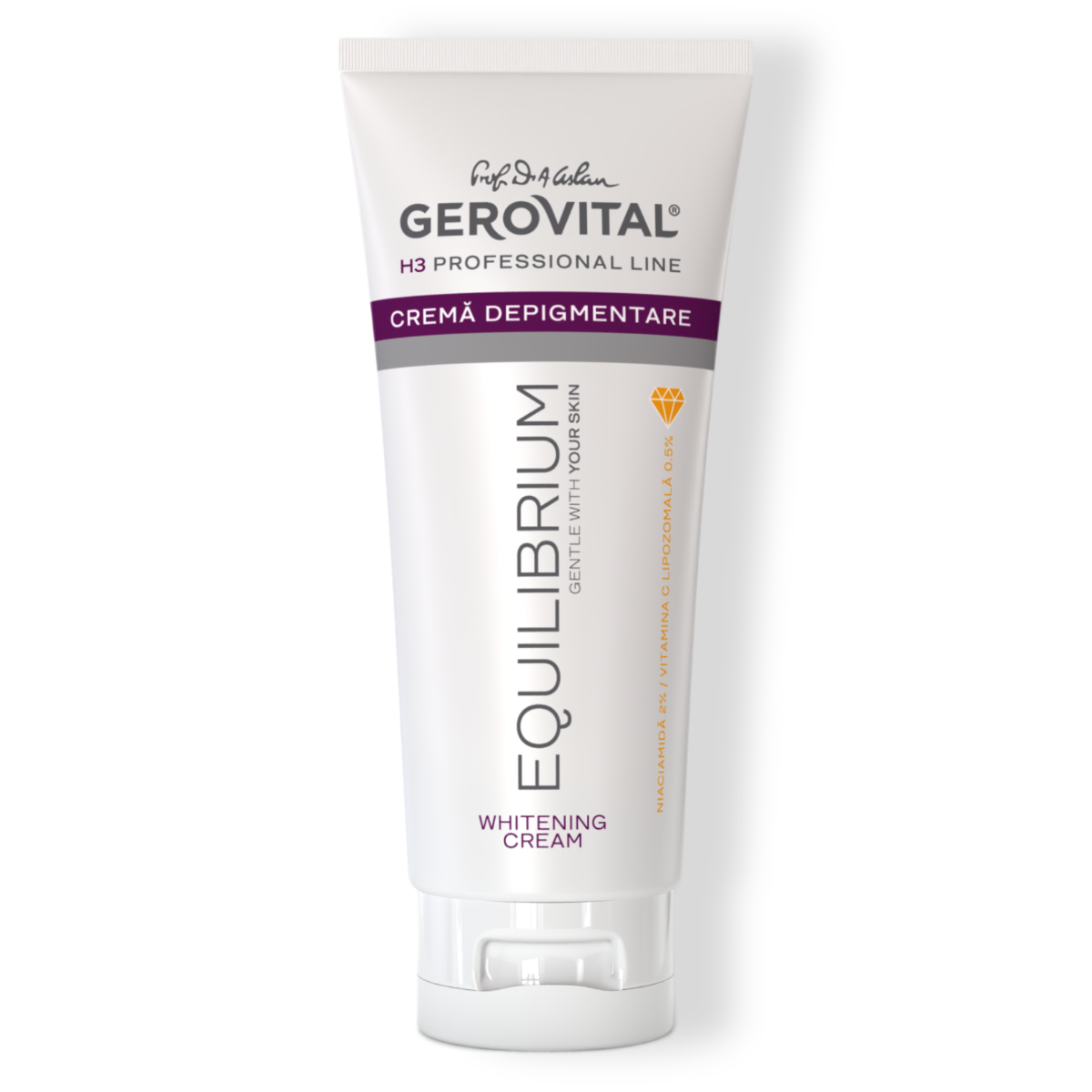 Cremă Depigmentare Cu Vitamina C și Niacinamidă Pentru Estomparea Petelor și Uniformizarea Tenului, Gerovital H3 Equilibrium, 100 Ml