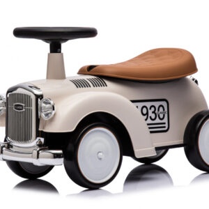 Masinuta premergator fara pedale, Kinderauto Retro Baby Car cu roti moi, alba