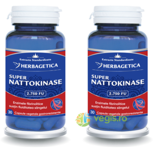 Pachet Super Nattokinase 2.750 FU 30cps+30cps