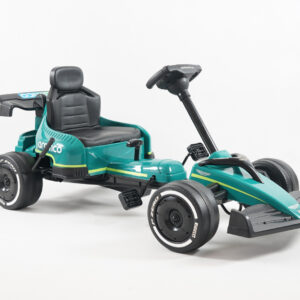 Aston Martin Go Kart Formula 1 cu pedale, pentru copii 4-8 ani, roti moi EVA, verde