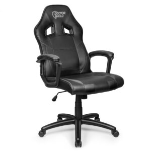 Scaun Gaming Profesional Dr.Shield Level, Cadru Otel, Piele Sintetica – Negru/ Negru