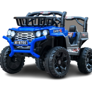 Masinuta electrica 4×4, pentru 2-4 ani, Kinderauto CAPE-X, 100W, 12V, scaun tapitat, culoare albastra
