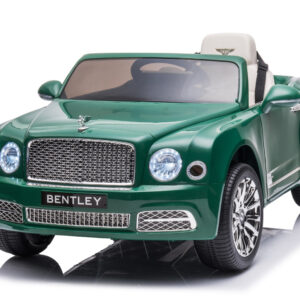 Masinuta electrica pentru copii Bentley Mulsanne 90W cu roti moi si scaun tapitat, verde