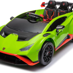 Masinuta electrica cu functie drift Lamborghini Huracan STO, putere 220W, 12V Premium, Verde