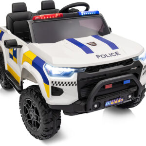 Masinuta electrica de politie pentru 2 copii, Kinderauto Police Patrol, 4×4, 800W, 24V, premium, culoare alba