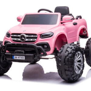 Masinuta electrica Mercedes X-Class Monster Truck, 180W, 4×4, roti moi, scaun tapitat, telecomanda, barbie pink
