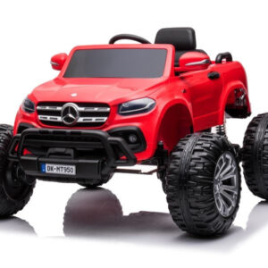 Masinuta electrica Mercedes X-Class Monster Truck, 180W, 4×4, roti moi, scaun tapitat, telecomanda, rosu