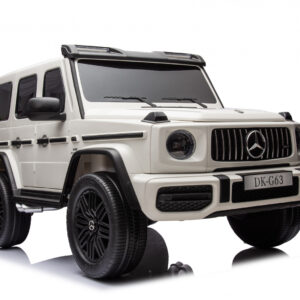 Masinuta electrica pentru 2 copii Mercedes G63, 4×4, 800W, 24V-14Ah, cu Mp3, alba
