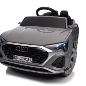 Masinuta electrica pentru copii, Audi SQ8, 70W, 12V, roti moi si scaun tapitat, gri