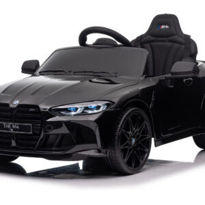 Masinuta electrica pentru copii, Bmw M4, 90W, 12V 7Ah, roti EVA, scaun tapitat, negru