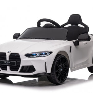 Masinuta electrica pentru copii, Bmw M4 90W 12V 7Ah, roti EVA, scaun tapitat, alba