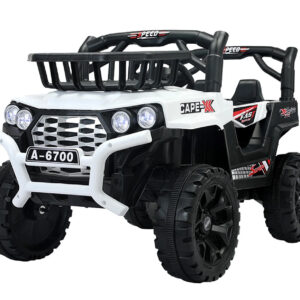 Masinuta electrica pentru copii intre 2 si 4 ani, 4×4, Kinderauto CAPE-X, 100W, 12V, scaun tapitat, alb