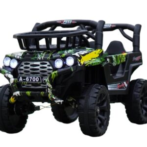 Masinuta electrica pentru copii, Kinderauto CAPE-X 4×4 100W, 12V, scaun tapitat, grafiti Green