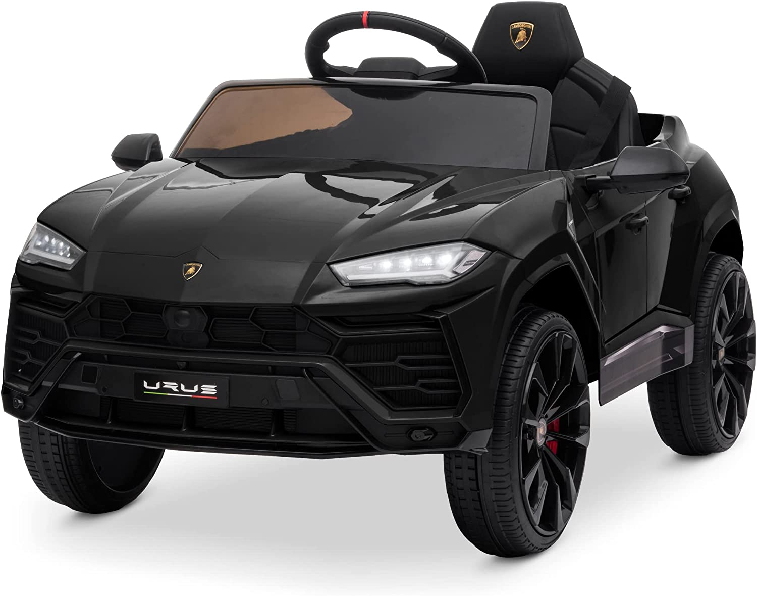 Masinuta electrica pentru copil 2-5 ani, Lamborghini Urus, 70W, 12V 7Ah, culoare Neagra