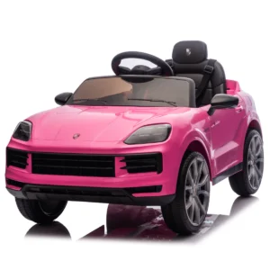 Masinuta electrica pentru copii, Porsche Cayenne 70W 12V, scaun tapitat, culoare roz