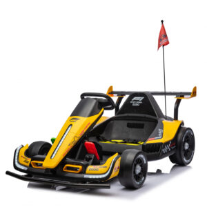 Masinuta – Kart electric pentru copii 3-11 ani, Racing F1 500W 24V, telecomanda, music player, drift, galben