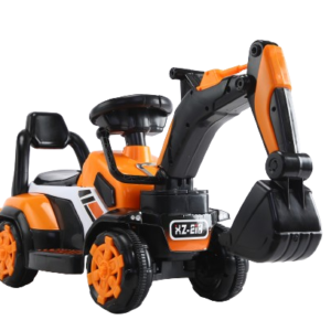 Mini excavator pentru copii 1-3 ani, Kinderauto BJXZ216 cu incarcator manual, standard, culoare portocalie