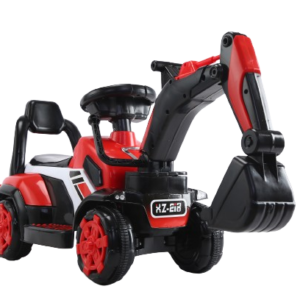 Mini excavator pentru copii  1-3 ani, model Kinderauto BJXZ216 cu incarcator manual, rosu