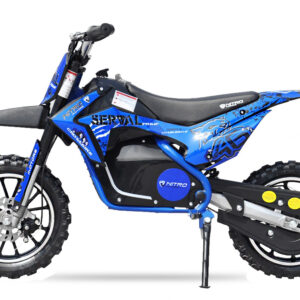 Motocicleta electrica pentru copii NITRO Eco Serval 500W cu roti 10 10 inch, culoare Albastru