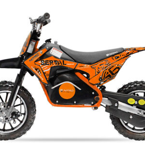 Motocicleta electrica pentru copii NITRO Eco Serval 500W  cu roti 10 10 inch, culoare Portocaliu