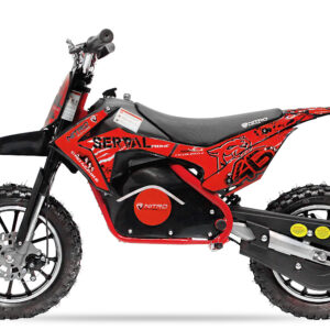 Motocicleta electrica pentru copii NITRO Eco Serval 500W cu roti 10 10 inch, culoare Rosu