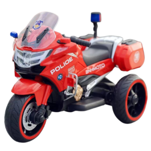 Motocicleta cu 3 roti, Kinderauto POLICE BJML5188 60W, 6V cu scaun tapitat, culoare rosu