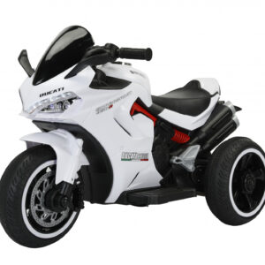 Motocicleta electrica cu 3 roti, Kinderauto SuperSpeed, 70W, 12V 7Ah, Alba