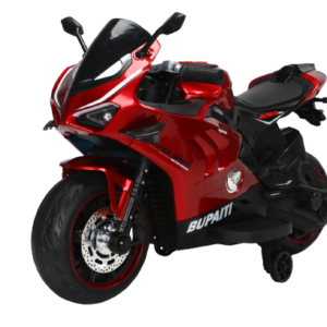 Motocicleta electrica, Kinderauto BDQ888 70W 12V cu roti moi, Bluetooth, rosie
