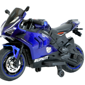 Motocicleta electrica copii, Kinderauto BDQ888 70W 12V cu roti moi, Bluetooth, albastra