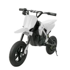 Motocicleta electrica pentru copii 5-10 ani, Honda CRF450 250W, 24V, roti gonflabile, alba
