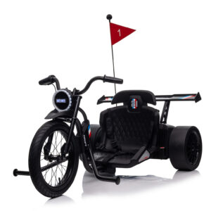 Motocicleta electrica pentru copii intre 5-12 ani, Kinderauto Drift-Trike, 500W, 24V 10Ah, neagra