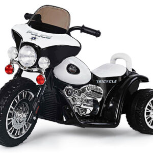 Motocicleta electrica pentru copii, POLICE JT568 35W STANDARD, Alb  Negru