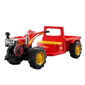Motocultor electric pentru copii, Kinderauto BJLW1288 70W 12V, telecomanda, rosu